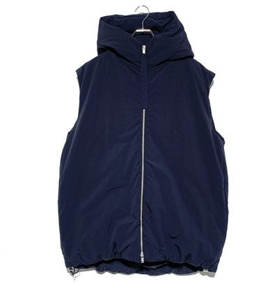 Jil Sander Padded Hooded Down Vest Navy