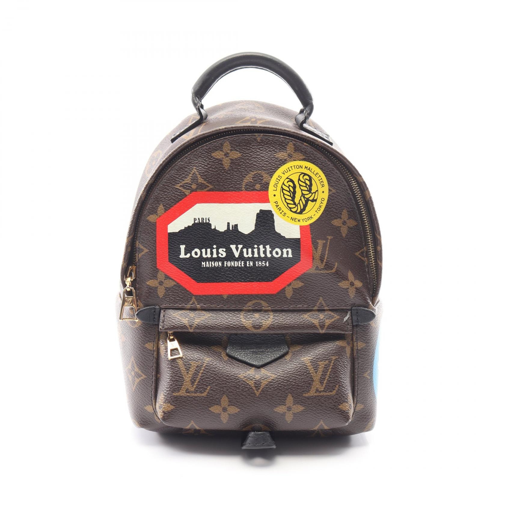 ルイ・ヴィトン LOUIS VUITTON パームスプリングス ミニ モノグラム ワールドツアー リュックサック バックパック バッグ PVCコーティングキャンバス レザー モノグラム レディース ブラウン系 / ブラック系 M42971 【中古】