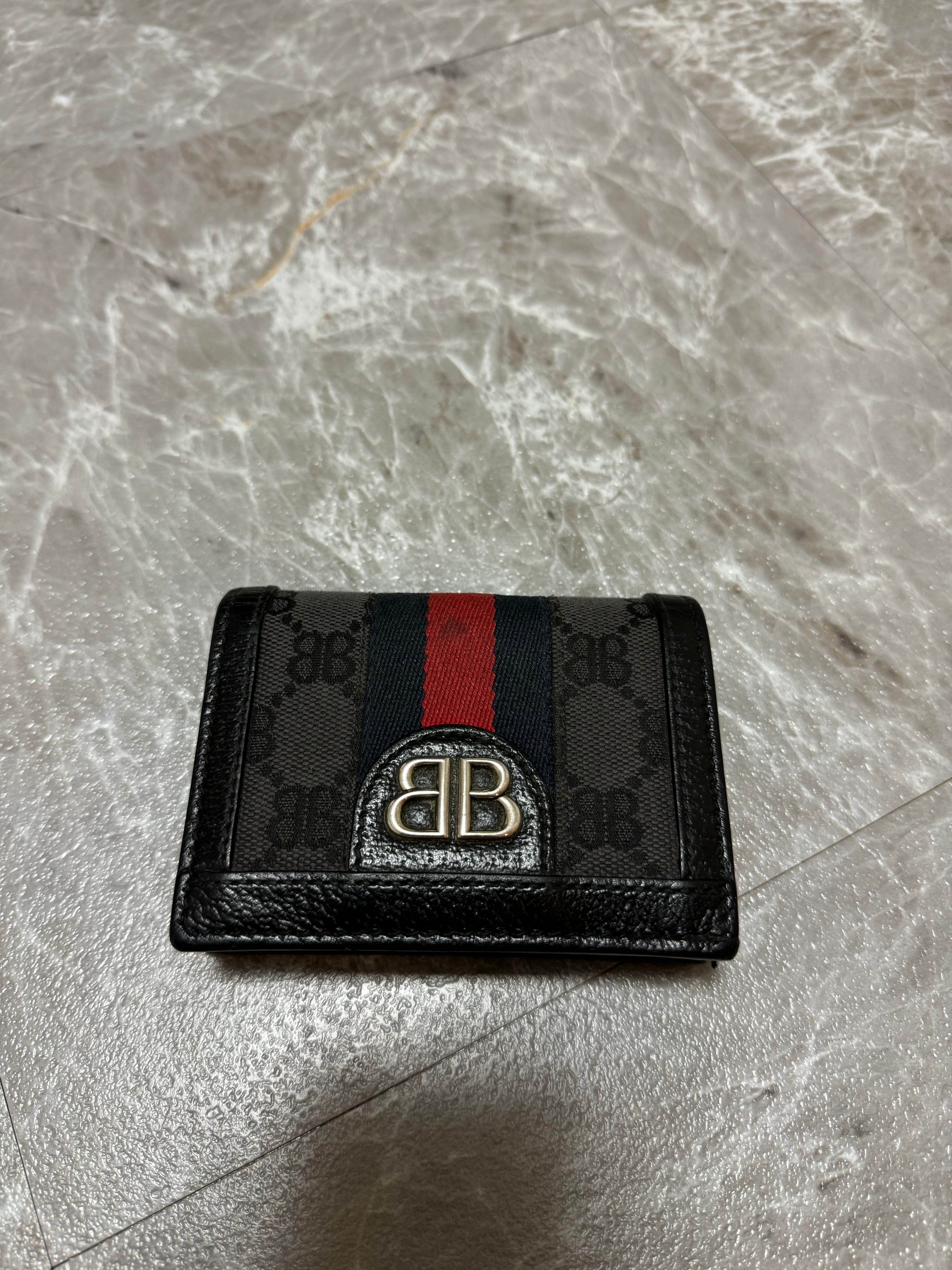 GUCCI x Balenciaga Hacker Card Case Wallet In Canvas Jacquard "Black"