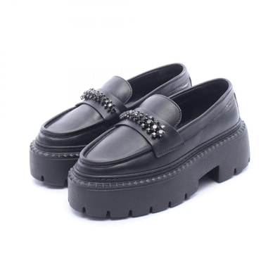 ジミーチュウ JIMMY CHOO BRYER LOAFER FLAT ラインストーン ローファー 靴 レザー レディース ブラック系 【中古】