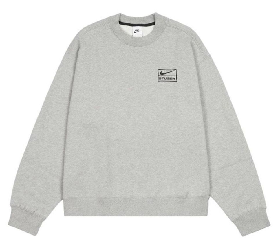 Stussy x Nike Fleece Crew (US Size) "Grey" DO9337-063