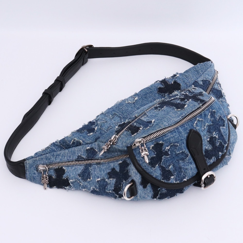 Chrome Hearts Denim Snag Pack Cross Patch Gunslinger Belt "Indigo"