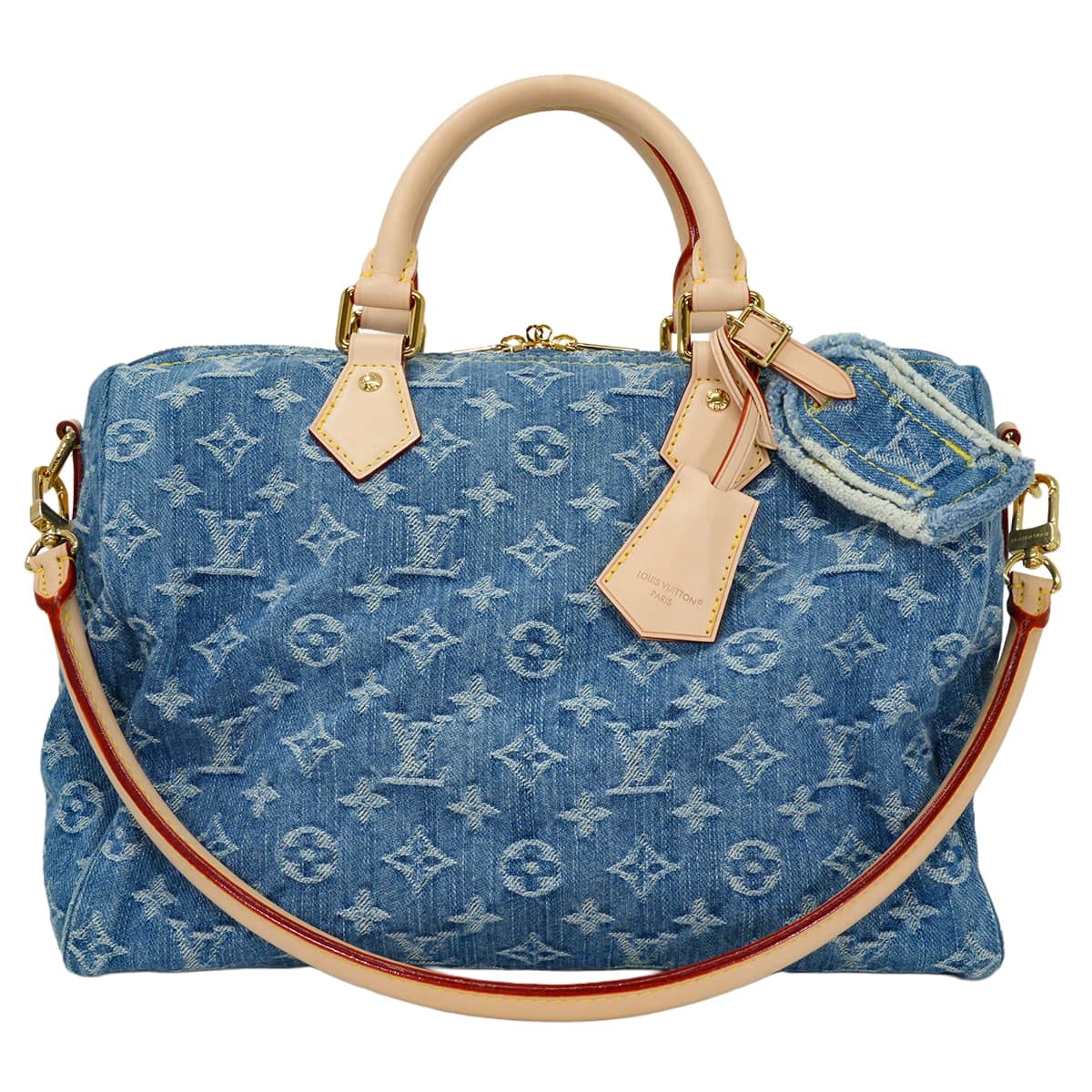 【渋谷並木橋店】2026年春夏 LOUIS VUITTON ルイ・ヴィトン ハンドバッグ スピーディ ソフト30 ブルー モノグラムデニム ゴールド金具 M14430 新品
