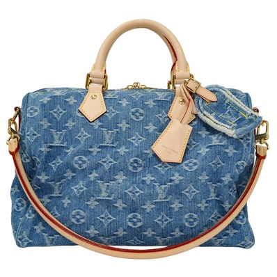 【渋谷並木橋店】2026年春夏 LOUIS VUITTON ルイ・ヴィトン ハンドバッグ スピーディ ソフト30 ブルー モノグラムデニム ゴールド金具 M14430 新品