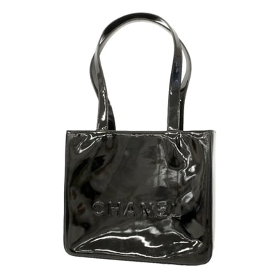 【6kd3671】シャネル ショルダーバッグ パテントレザー ブラック ゴールド金具【中古】レディース