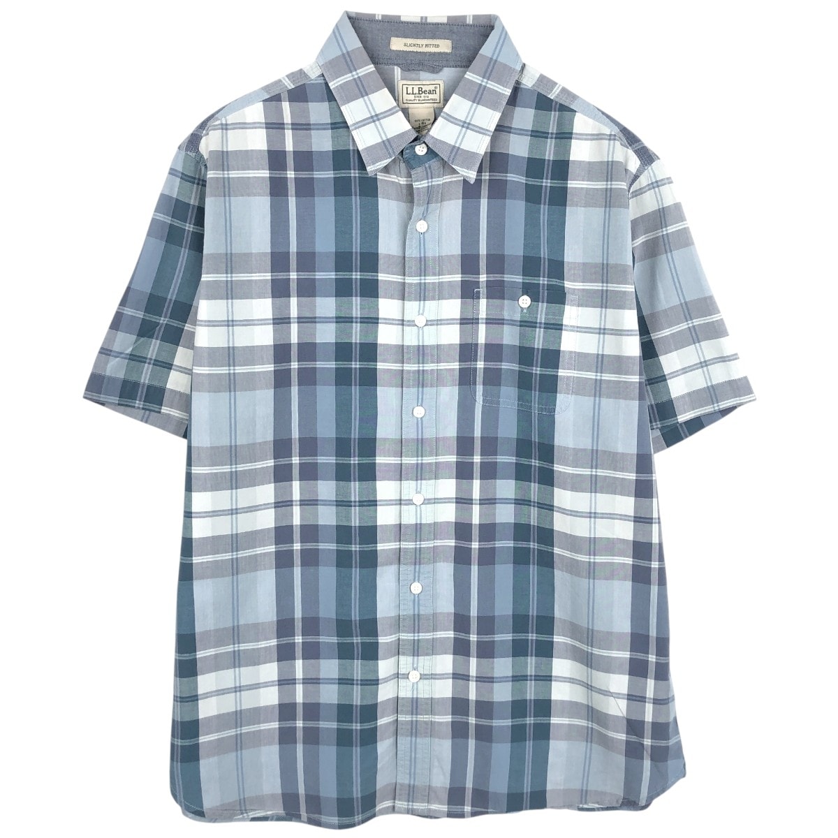 古着 90~00年代 エルエルビーン L.L.Bean SLIGHTLY FITTED 半袖 コットン チェックシャツ メンズL相当 ヴィンテージ/eaa668754