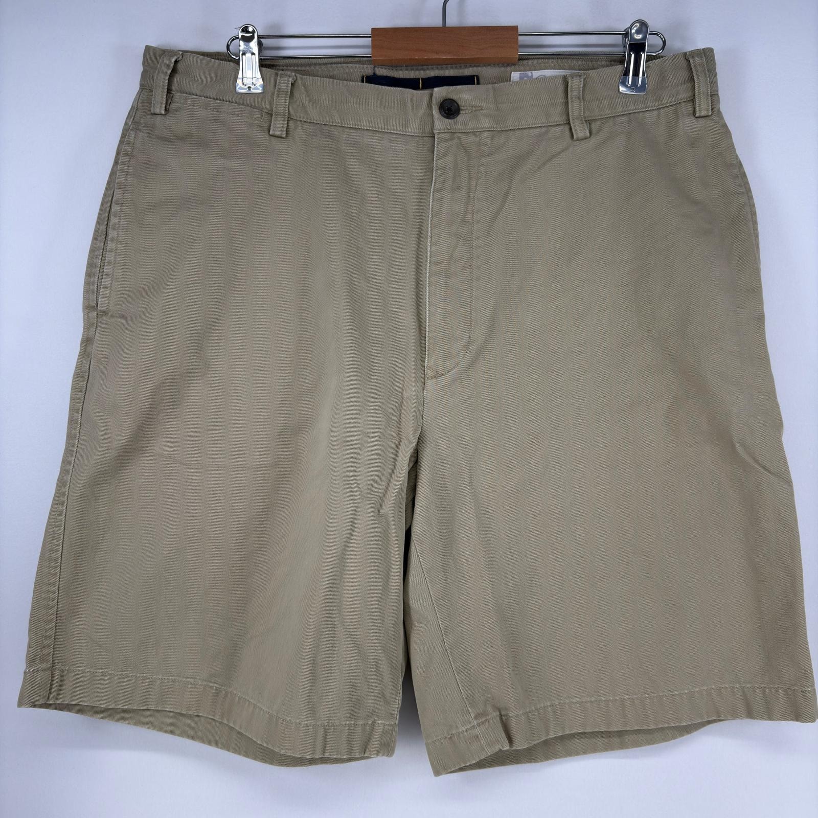 古着 ノーティカ NAUTICA ショートパンツ ワンポイントロゴ ジップフライ チノパン ハーフパンツ 大きいサイズ w38  ベージュ メンズ