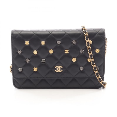 シャネル CHANEL マトラッセ アイコン ショルダーバッグ バッグ ラムスキン(羊革) レディース ブラック系 AP0250 【中古】