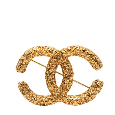 シャネル ココマーク ヨウガン 溶岩 モチーフ ヴィンテージ ブローチ 93A ゴールド メッキ レディース CHANEL 【中古】