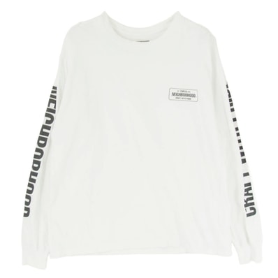 NEIGHBORHOOD ネイバーフッド Tシャツ 袖ロゴ プリント 長袖 Tシャツ ホワイト系 M【中古】