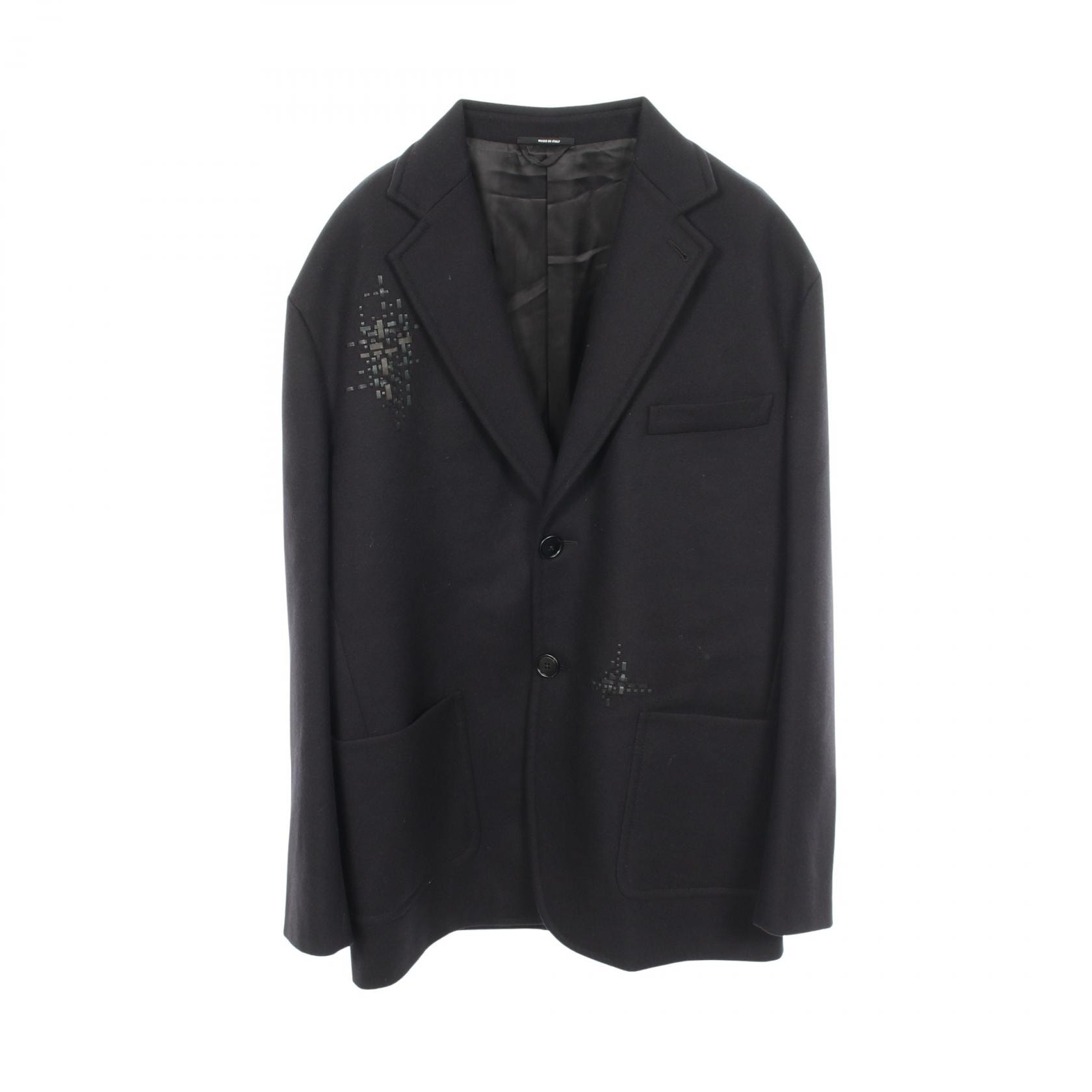 エルメス HERMES テーラードジャケット 衣料品 アウター ウール カシミヤ メンズ ブラック系 【中古】