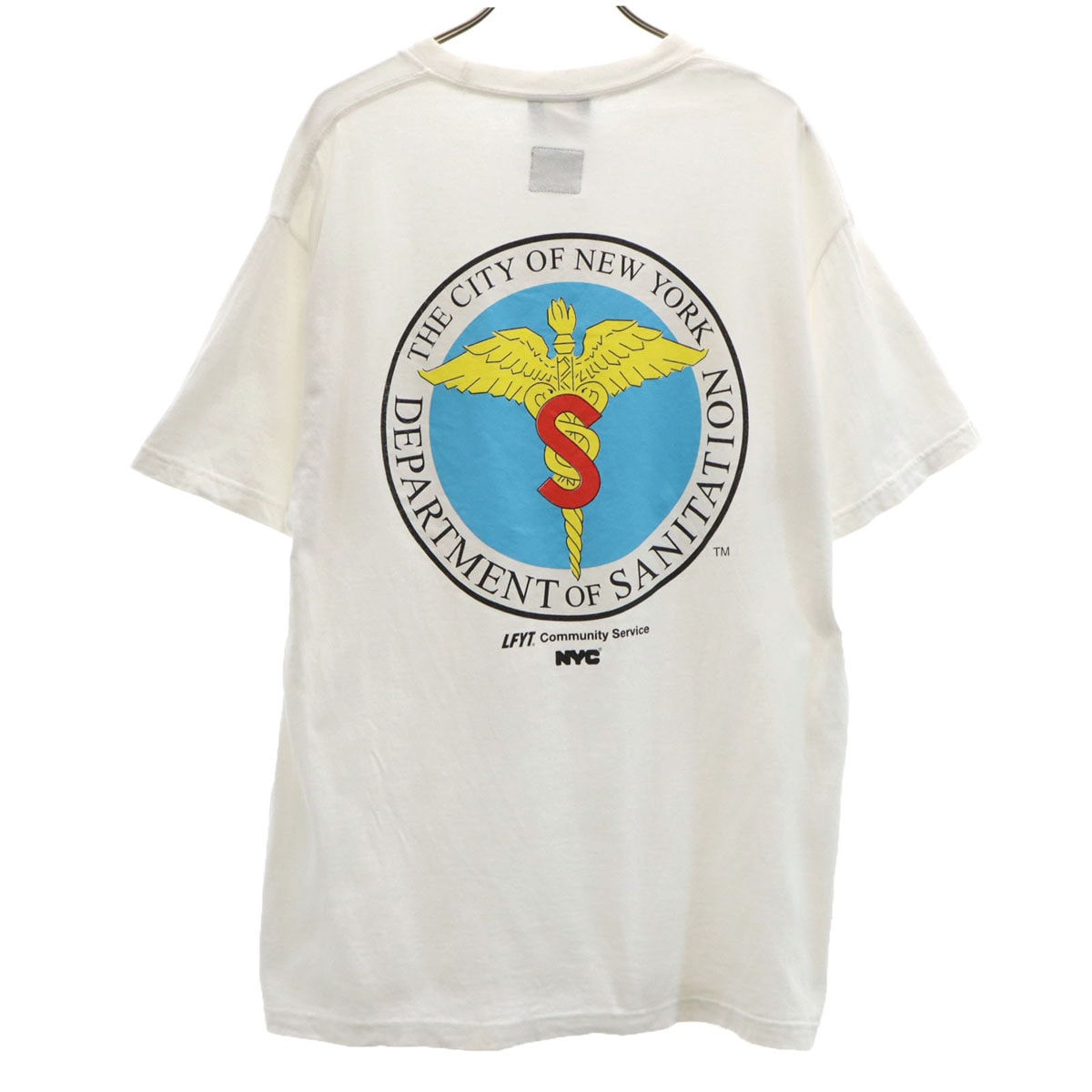 LFYT エルエフワイティー バックプリント 半袖 Tシャツ L 白 NYC ニューヨーク市衛生局
