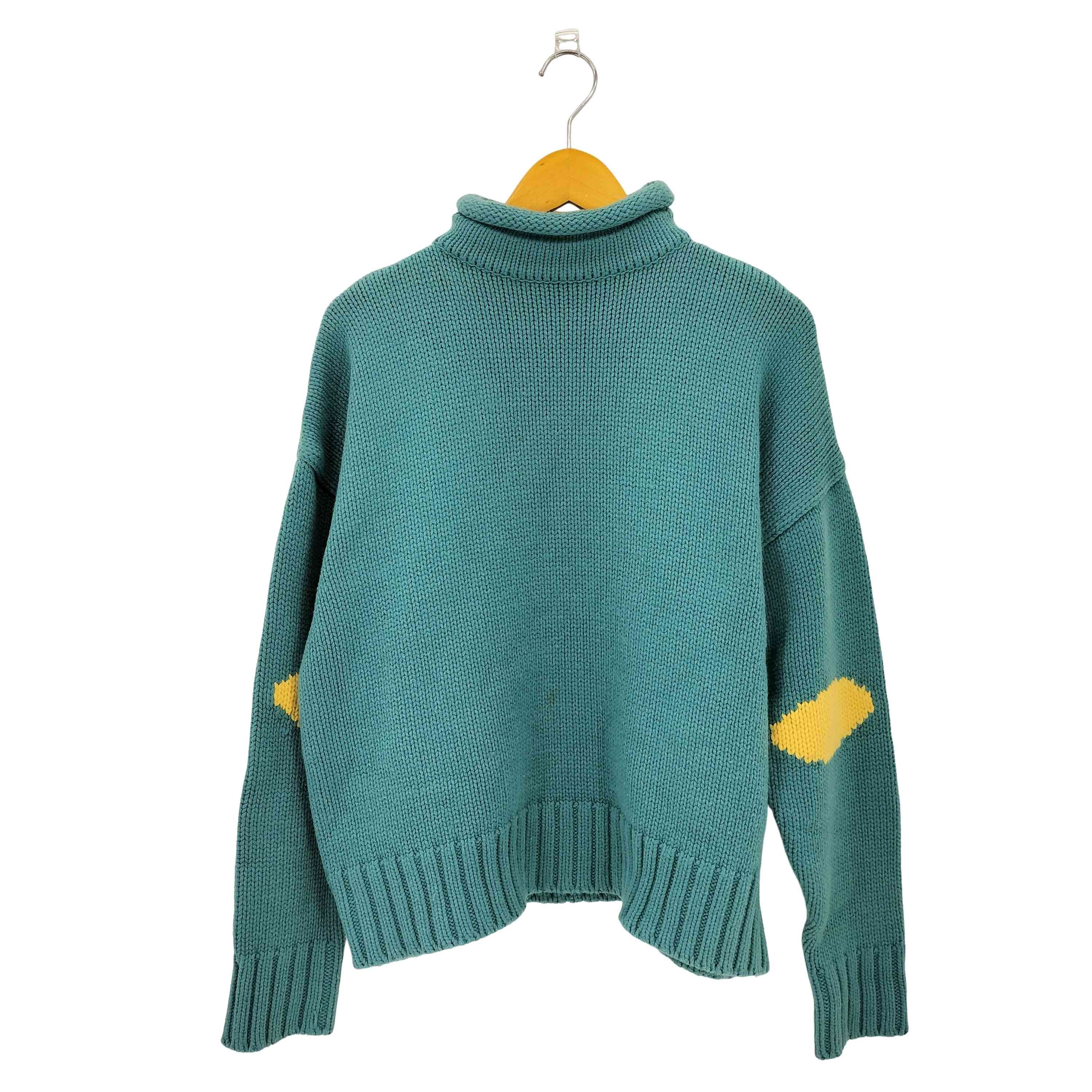 袖総柄 タートルネック ニットセーター【1140880259668】