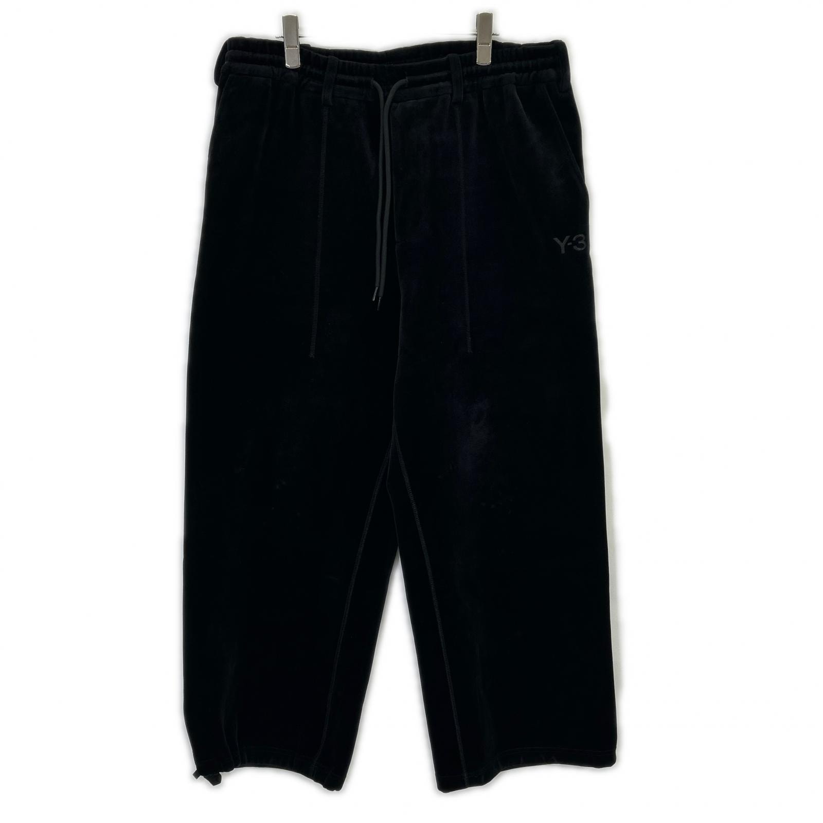 ワイスリー IL2147 ブラック VELVET SPACER CUFFED PANTS ベルベット カフ パンツ S