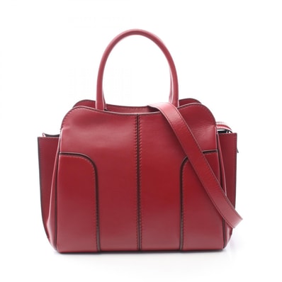 トッズ TOD'S セラ 2WAY ハンドバッグ バッグ レザー レディース レッド系 【中古】