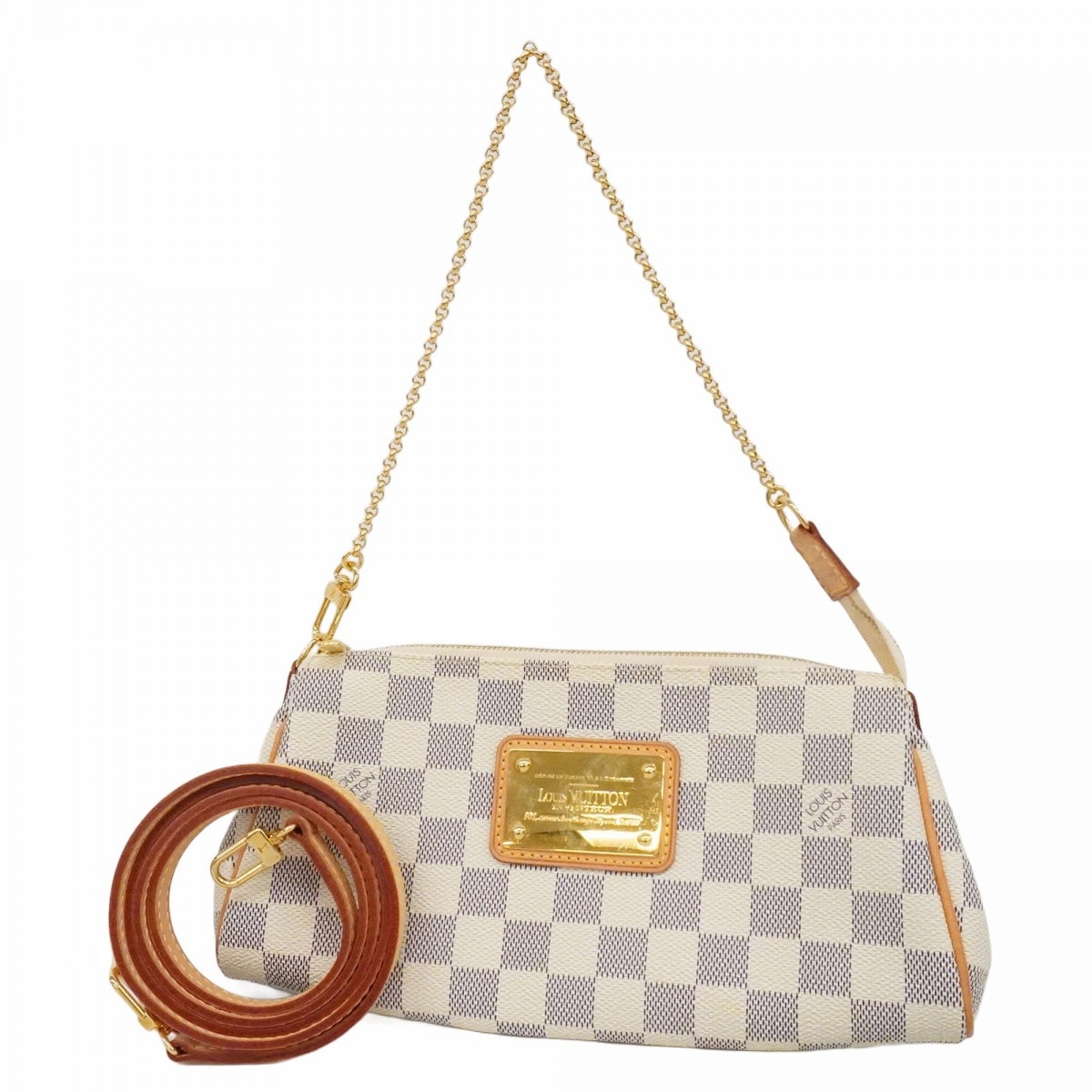 【6dd4608-h】ルイヴィトン ハンドバッグ ダミエ・アズール エヴァ N55214 ホワイト 2wayバッグ【中古】レディース