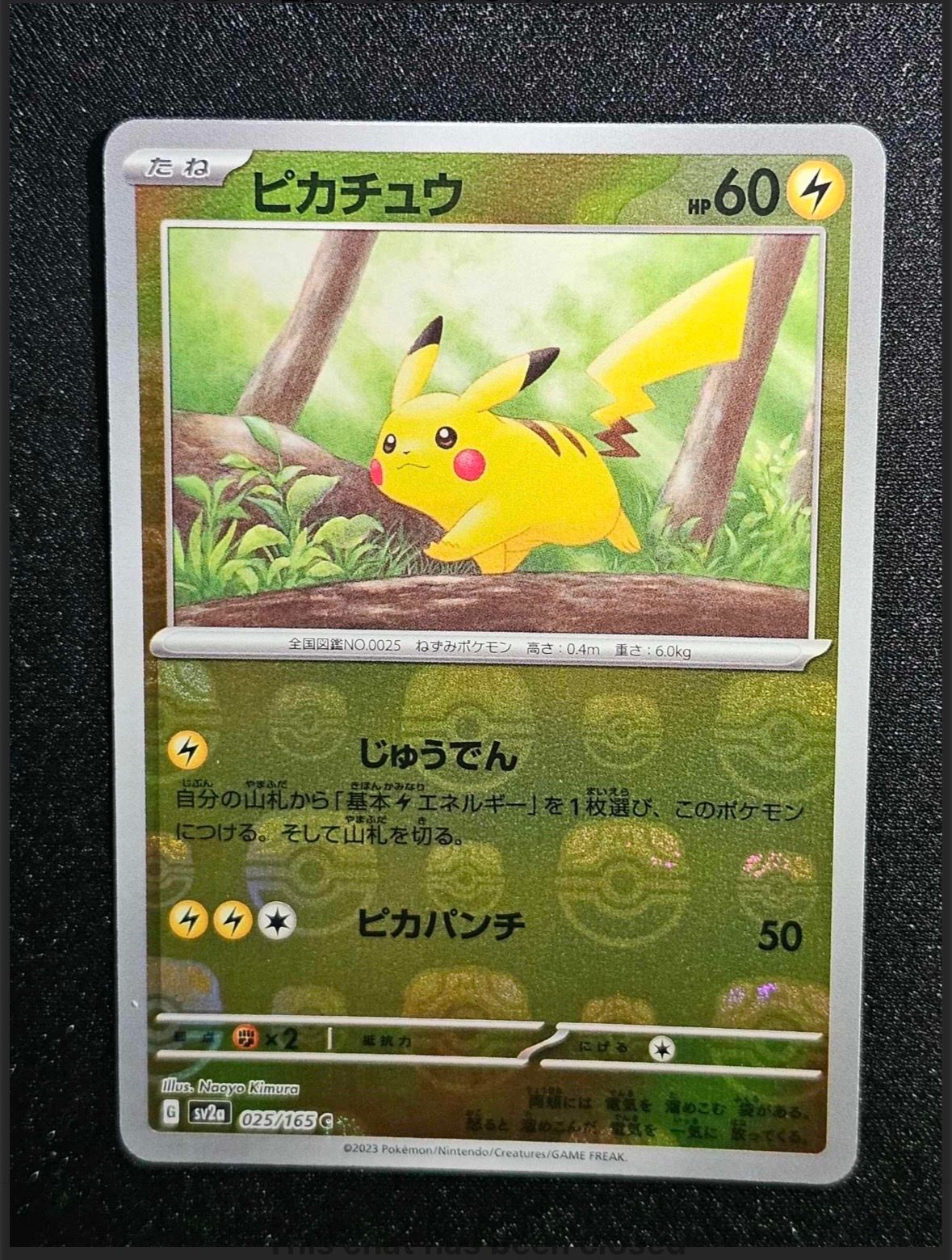 ピカチュウ C: マスターボールミラー (マスボピカチュウ) [SV2a 025/165](強化拡張パック「ポケモンカード151」)