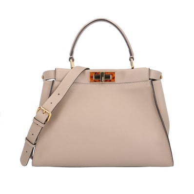 フェンディ ミディアム ピーカブー レギュラー ショルダーバッグ レザー 8BN290 ベージュ レディース FENDI 中古