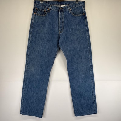 古着 リーバイス Levi's デニムパンツ 501 ストレート ボタンフライ 5ポケット ジーンズ ジーパン w36 L34 ブルー メンズ