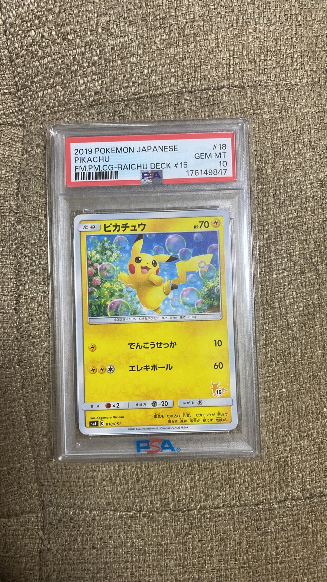 PSA10】ピカチュウ (15)[SML 018/051](サン&ムーン「ファミリー
