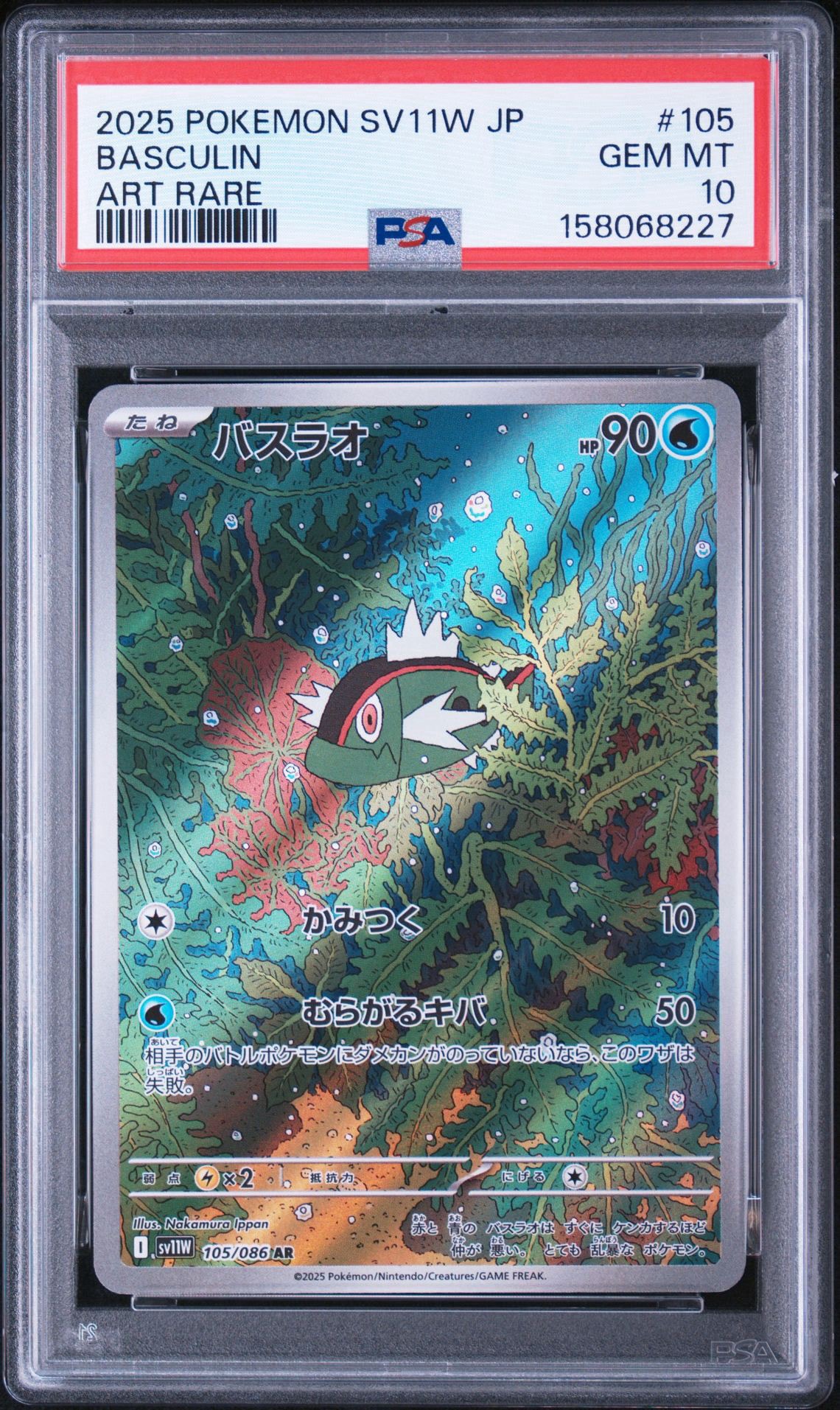 PSA10】バスラオ AR [SV11W 105/086](拡張パック「ホワイトフレア」) 1