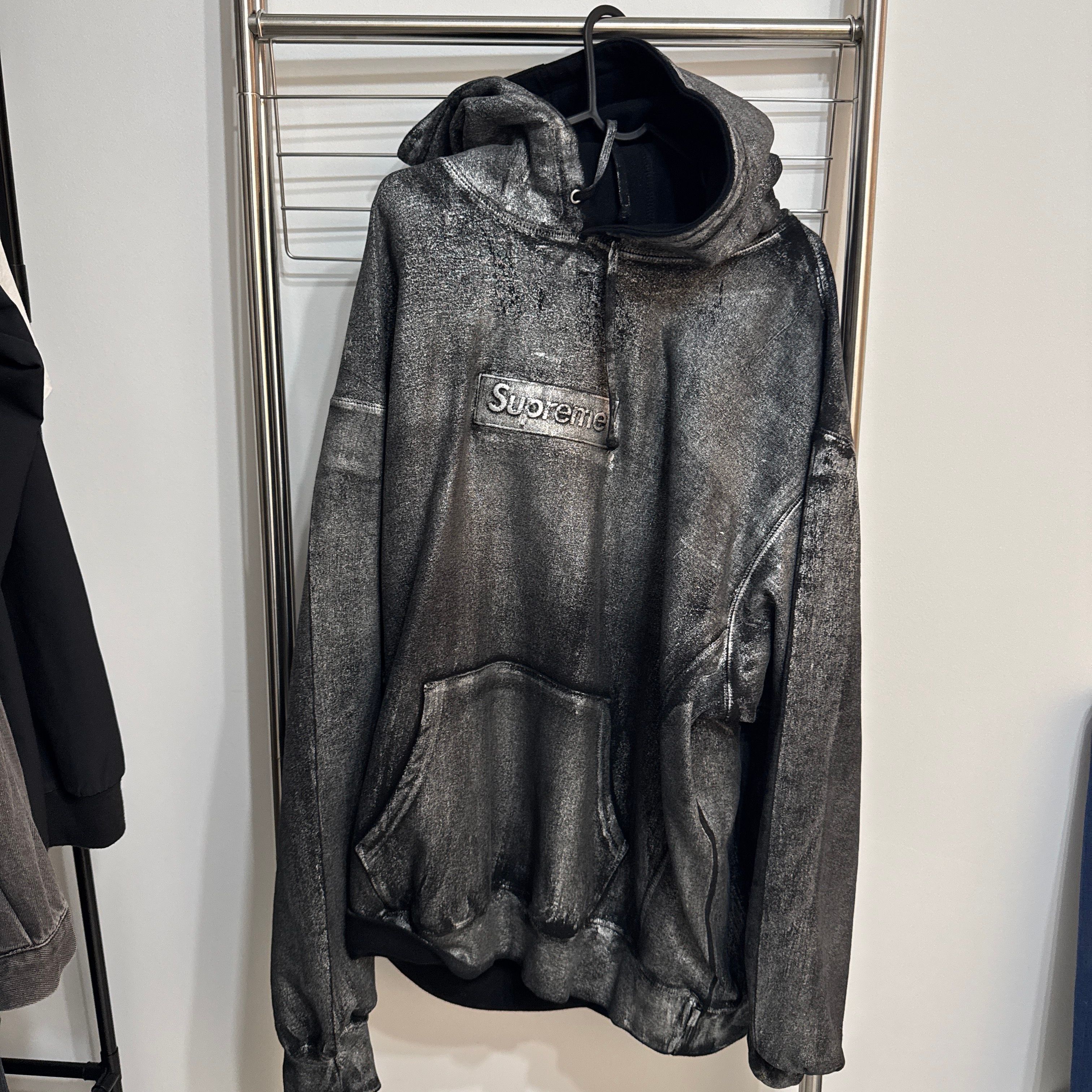 Supreme x MM6 Maison Margiela Foil Box Logo Hooded Sweatshirt "Black"