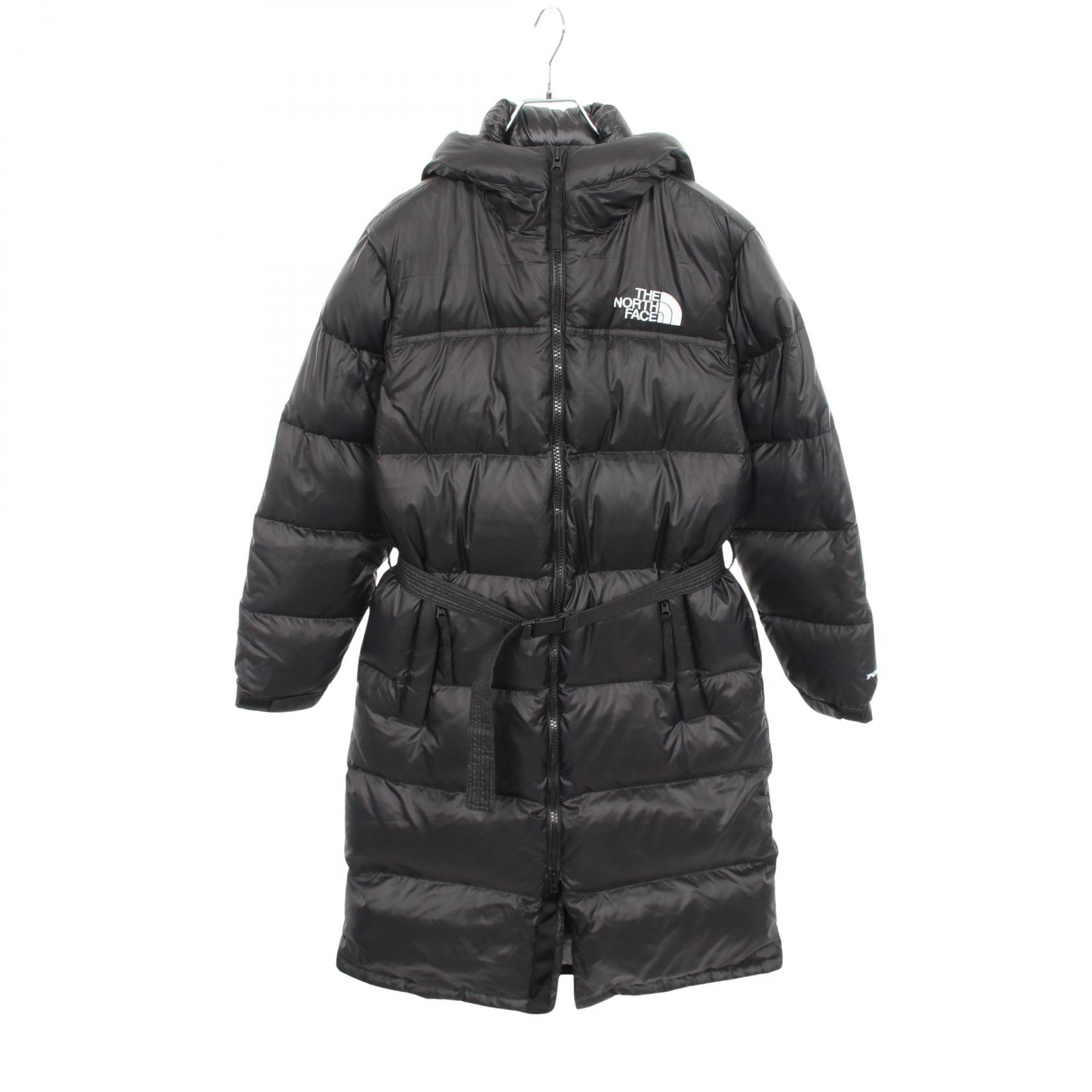 ザ・ノースフェイス THE NORTH FACE NUPTSE BELTED LONG PARKA フード付き ダウンジャケット 衣料品 アウター ナイロン レディース ブラック系 NF0A5GIM 【中古】