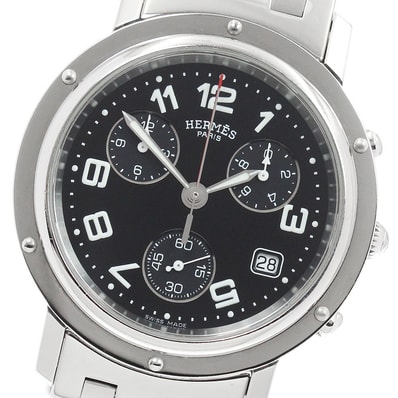 エルメス クリッパー クロノ デイト CL1.910 メンズ 【中古】