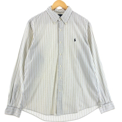 古着 ラルフローレン Ralph Lauren CUSTOM FIT 長袖 ボタンダウンストライプシャツ メンズL相当/eaa521588
