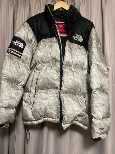Supreme x The North Face Nuptse Jacket "White Paper Print"
