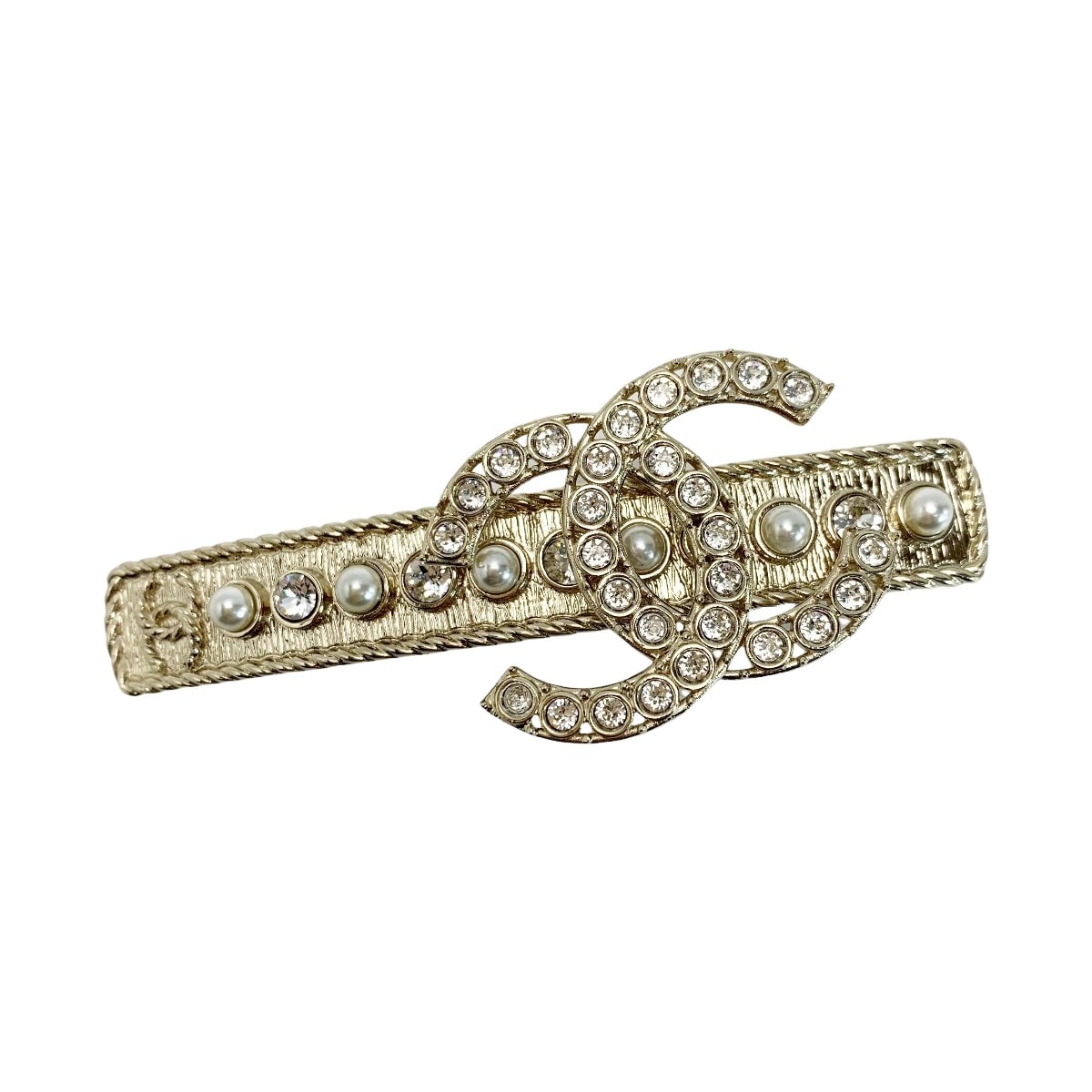 CHANEL シャネル ココマーク ラインストーン ゴールド ヘアクリップ