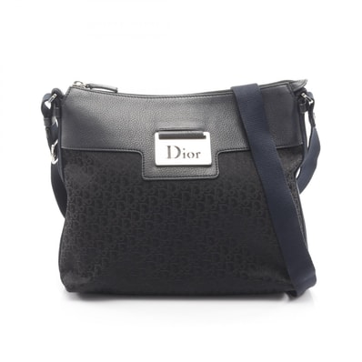 ディオール Dior ストリートシック トロッター ショルダーバッグ バッグ キャンバス レザー レディース ブラック系 / ネイビー系 【中古】