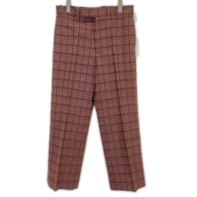 グッチ 447256 レッド×パープル 総柄ジャガードパンツ 46