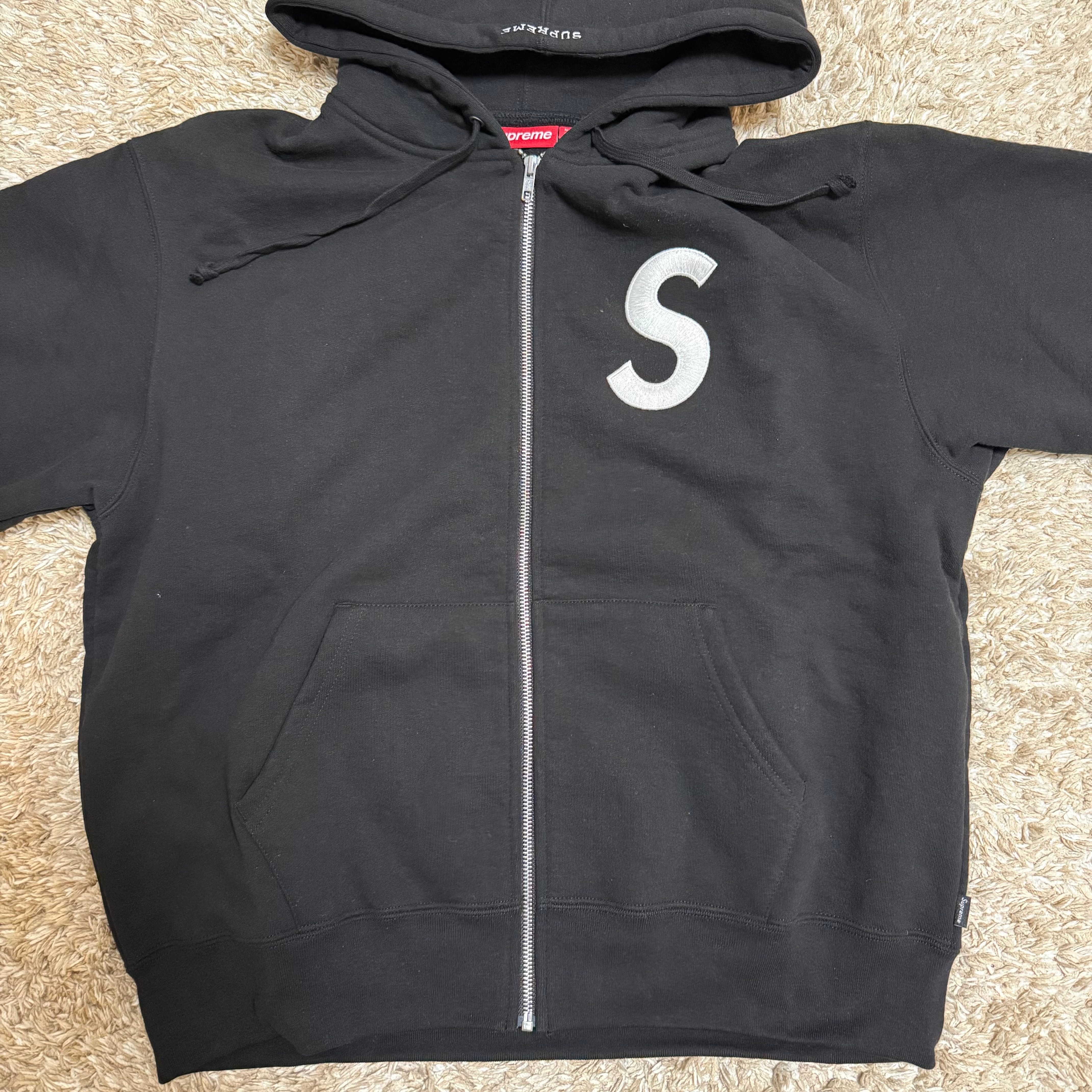 Supreme S Logo Zip Up Hooded Sweatshirt "Black" (FW24)