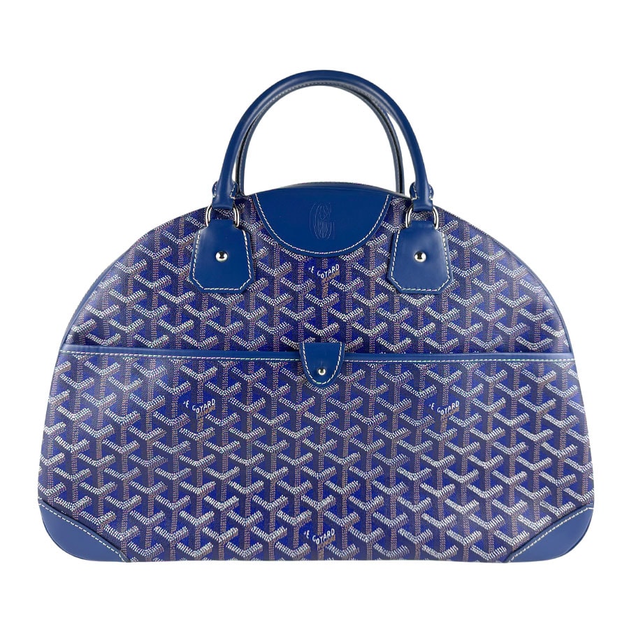 ゴヤール GOYARD ハンドバッグ サンジャンヌ GM PVC/レザー ブルー シルバー メンズ【中古】 z8475