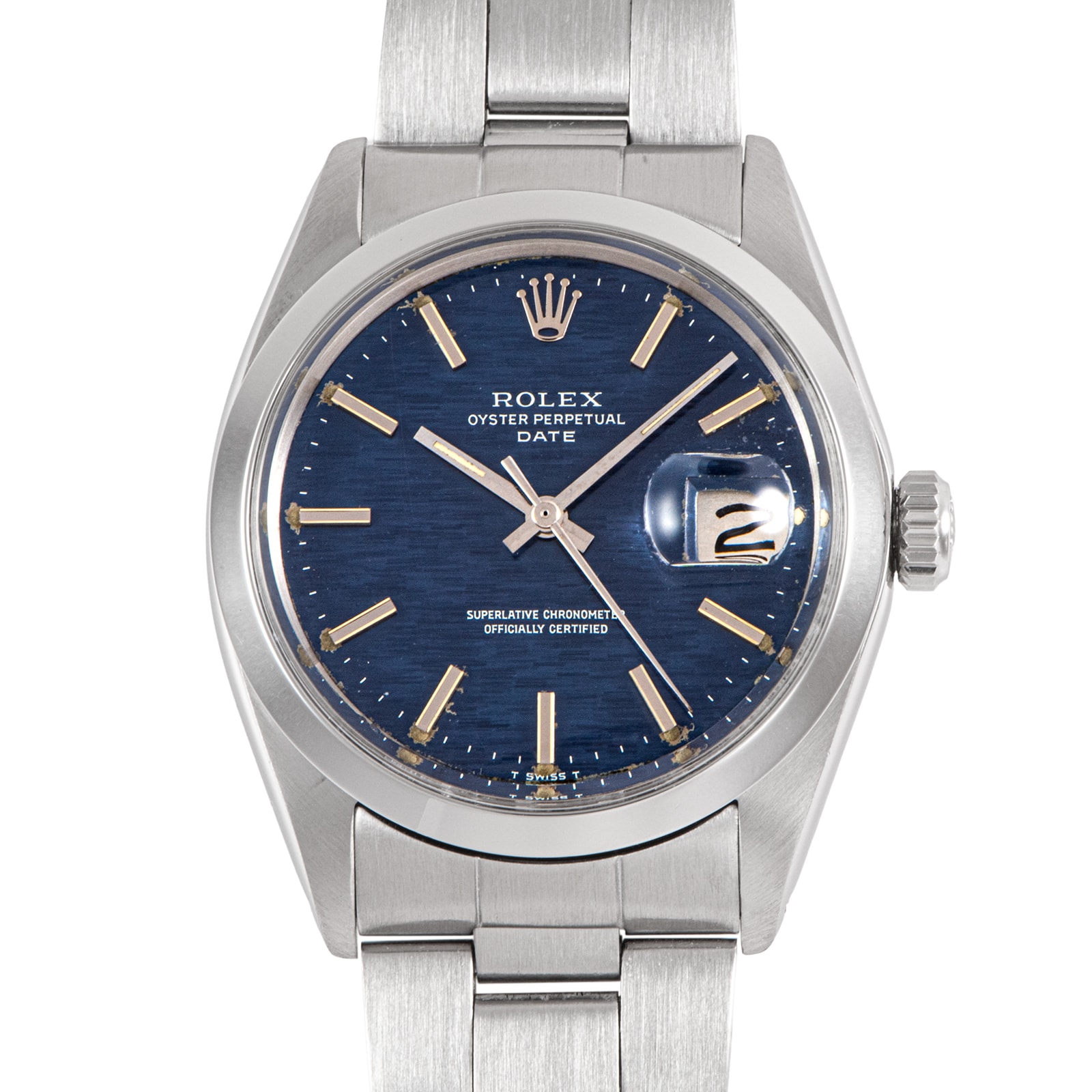 ROLEX ロレックス パーペチュアルデイト ブルーモザイクダイアル Tritium  1972年製 1500 ステンレススチール【中古】