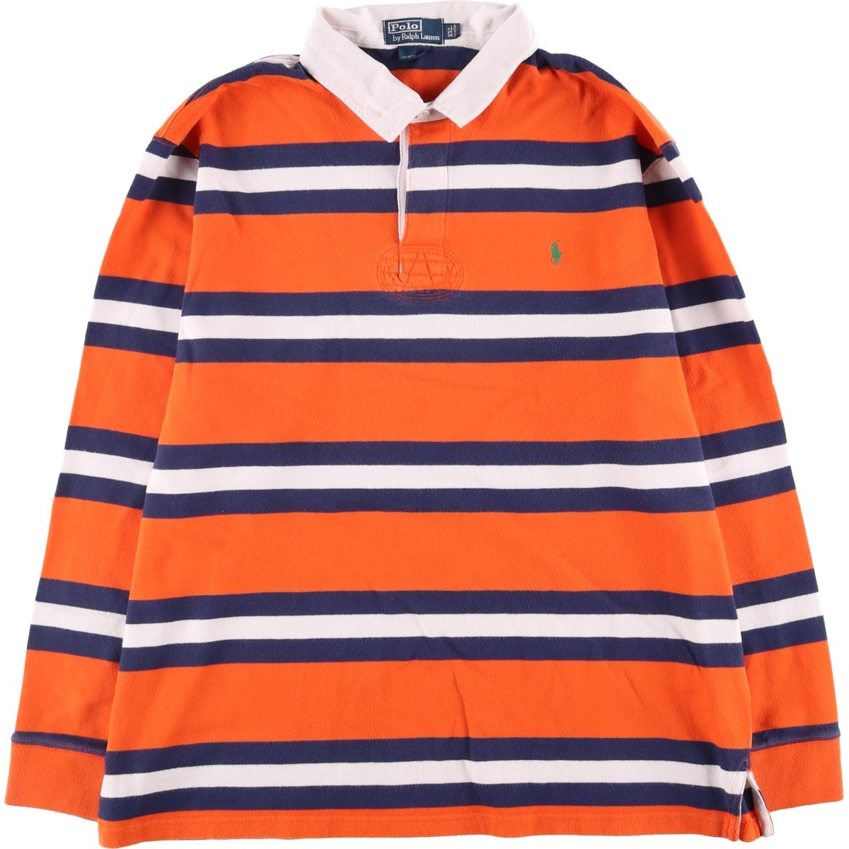 古着 ラルフローレン Ralph Lauren POLO by Ralph Lauren CUSTOM FIT ボーダー柄 長袖 ラガーシャツ メンズXXL相当/eaa600755