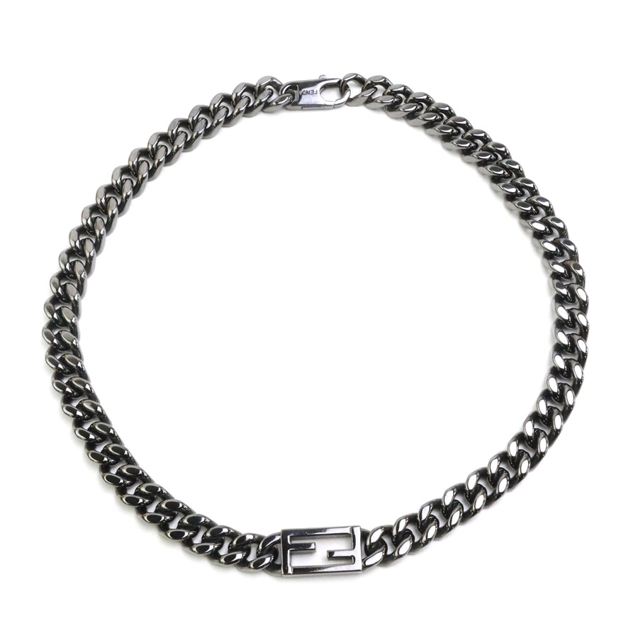 フェンディ FENDI ネックレス メタル ガンメタル ユニセックス【中古】 r11412k