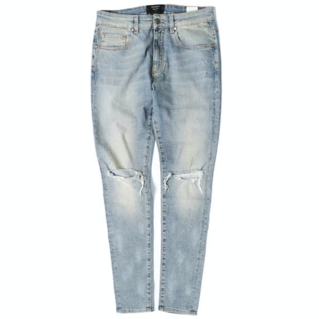 REPRESENT リプレゼント イタリア製 DESTROYER DENIM デストロイヤーデニムパンツ DENIM-002 30 INDIGO スキニー クラッシュ ジーンズ ジップフライ ボトムス g28052