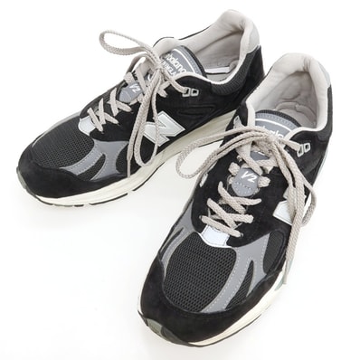 【中古】ニューバランス NEW BALANCE U991BK2 スエード スニーカー ブラック【サイズUK8 1/2】【メンズ】