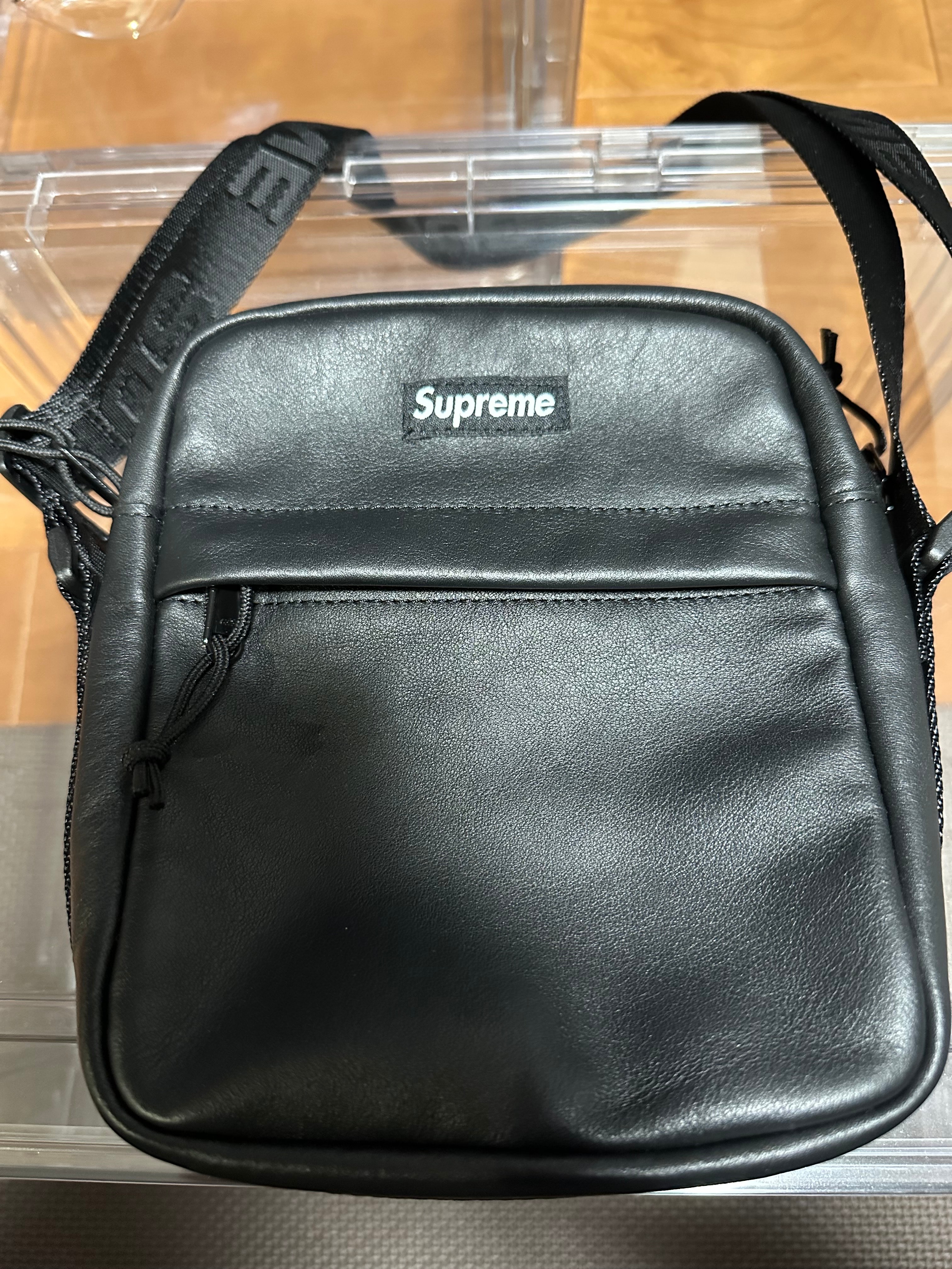 Supreme Leather Shoulder Bag 