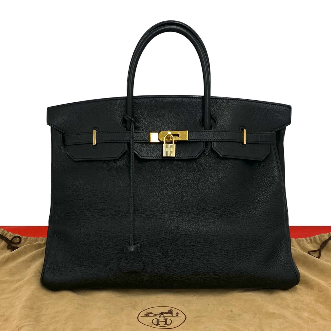 HERMES エルメス バーキン 40 アルデンヌ ハンドバッグ ブラック
 635-9