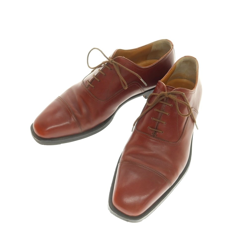 【中古】エルメス HERMES ストレートチップ ドレスシューズ レッドブラウン【サイズ40】【メンズ】