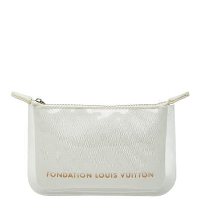 ルイ ヴィトン FONDATION LOUIS VUITTON フォンダシオン ルイヴィトン ポーチ 化粧 小物入れ ホワイト PVC コットン レディース LOUIS VUITTON 【中古】