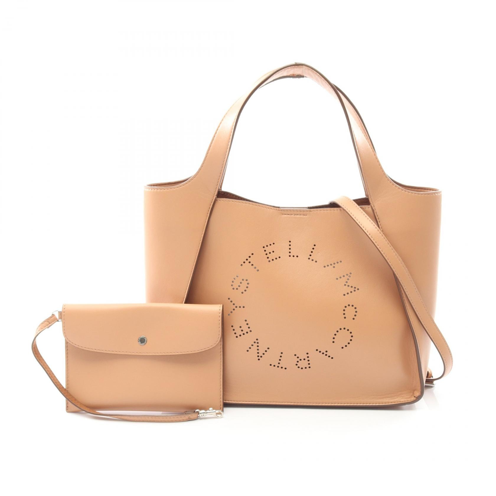 ステラマッカートニー Stella McCartney ステラ ロゴ トートバッグ バッグ フェイクレザー レディース ベージュ系 513860 【中古】