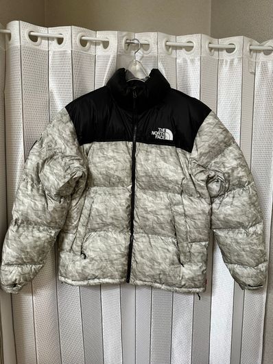 Supreme x The North Face Nuptse Jacket "White Paper Print"