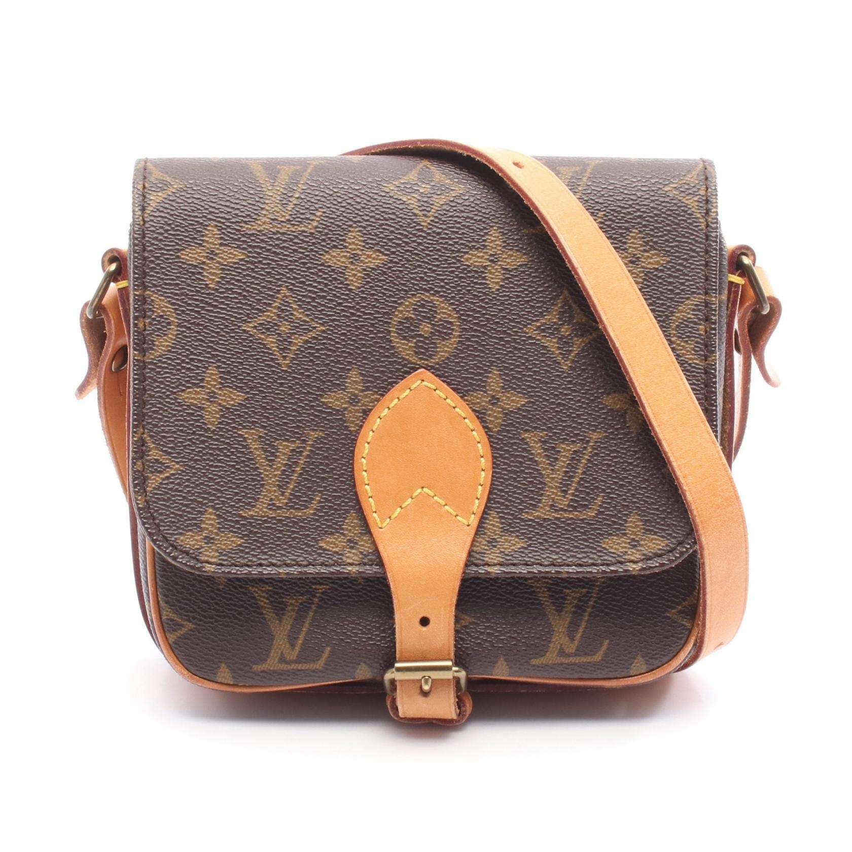 ルイ・ヴィトン LOUIS VUITTON カルトシエールPM ショルダーバッグ バッグ PVCコーティングキャンバス レザー モノグラム レディース ブラウン系 M51254 【中古】