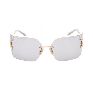ミュウ ミュウ Miu Miu Aube 夜明けのサングラス リムレス サングラス 衣料品 GP レディース ゴールド系 / グレー系 【中古】