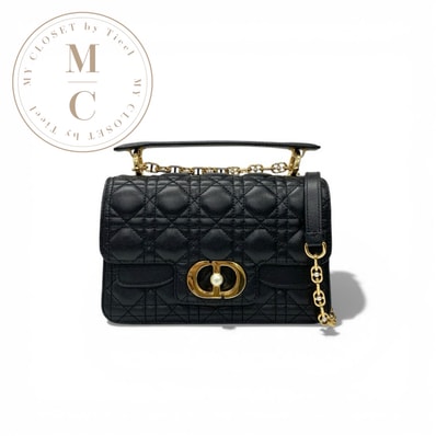 クリスチャンディオール CHRISTIAN DIOR バッグ ショルダーバッグ ブラック ゴールド Dior Jolie チェーン パール カナージュ 2way トップハンドルバック