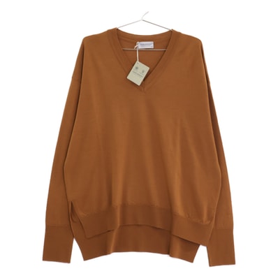 ジョンスメドレー ブラウン メリノウール100% ハイゲージニット S/M